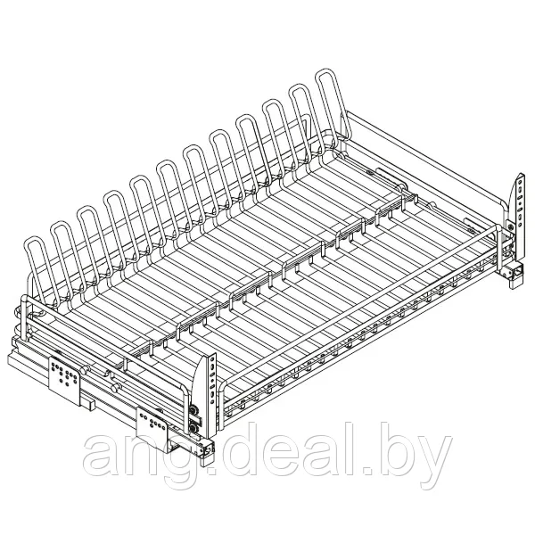Ellite Сетка для посуды 1-уровневая в нижнюю базу 800 выдвижная, с доводчиком, отделка орион серый - фото 1 - id-p208653605