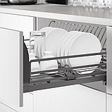 Ellite Сетка для посуды 1-уровневая в нижнюю базу 800 выдвижная, с доводчиком, отделка орион серый, фото 3