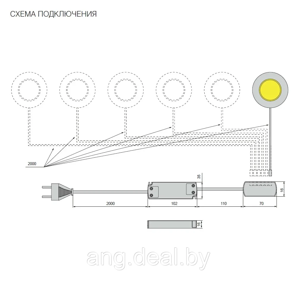 Светильник LED Luna Gold, 2,5W/12V, 4500K(нейтральный белый), отделка золото(анодировка), кон-р L822, врезной - фото 3 - id-p208653639