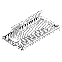 Сушка 1-уровневая в базу 450/16, с рамкой, поддон (пластик), отделка сталь