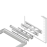 Рамка выдвижная для подвесных сеток шириной 450-520, с направляющими полного выдвижения с доводчиком, отделка, фото 3