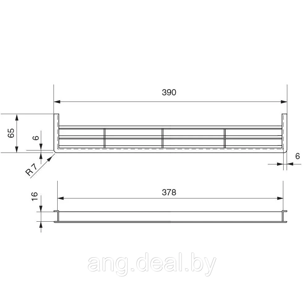 Вентиляционная решётка для цоколя из 16мм ДСП, цвет светло-серый - фото 2 - id-p208652770