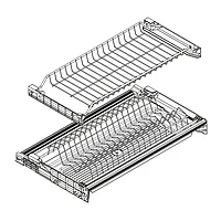 Сушка 2-уровневая в базу 500/16, с рамкой, поддон 1 шт. (пластик), отделка серая