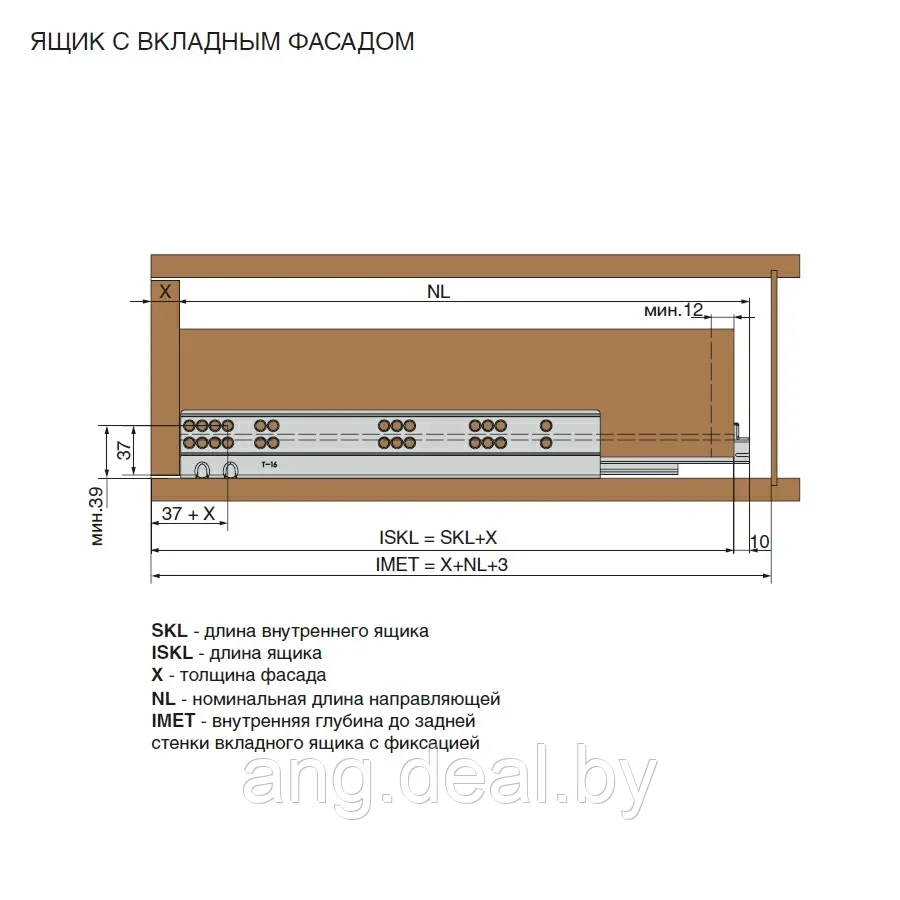 Комплект скрытых направляющих Soft, L=300мм полного выдвижения с доводчиком + фиксаторы - фото 4 - id-p208653801