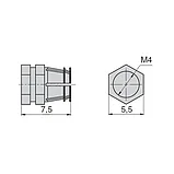 Бусола М4 разжимная, d.5, Н.7,5, отделка латунь (за 100 штук), фото 2