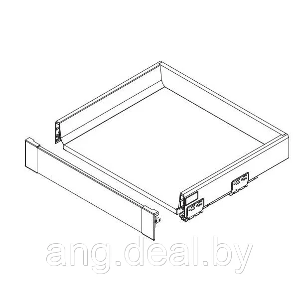 Профиль фронтальный алюминиевый L=1081мм, для внутреннего ящика, отделка белая - фото 2 - id-p208648932