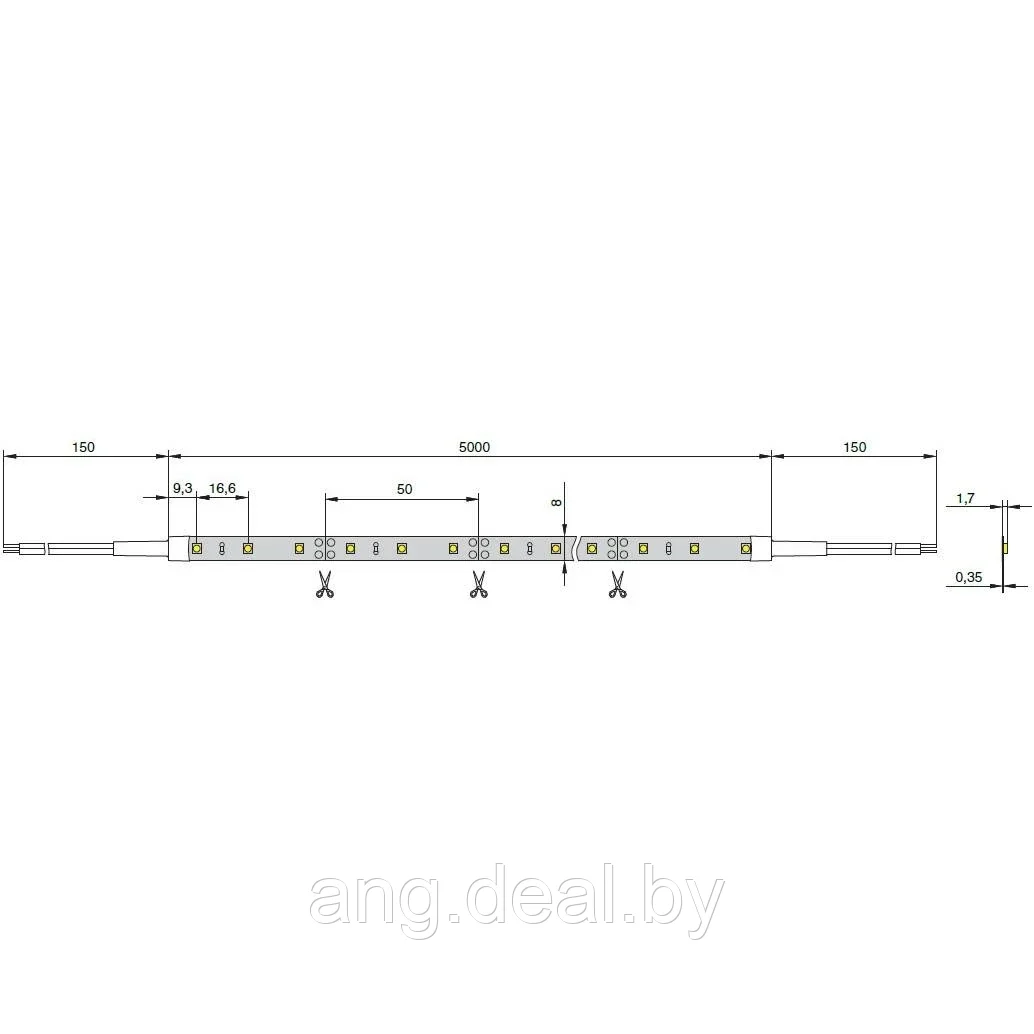 Лента светодиодная SMD3528, 60 LED/м, 4,8Вт/м, 12В, 180-240Лм./м 5000х8 мм, IP 20, 6000К (холодный белый) - фото 2 - id-p208652859