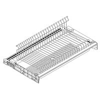 Сушка 1-уровневая в базу 600/16, с рамкой, поддон (пластик), отделка серая