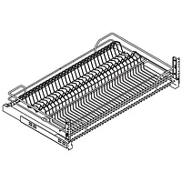 Сетка для посуды 1-уровневая в нижнюю базу 900 выдвижная, с доводчиком, отделка хром