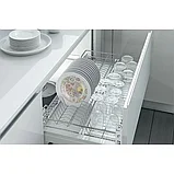 Сетка для посуды 1-уровневая в нижнюю базу 600 выдвижная, с доводчиком, отделка хром, фото 4
