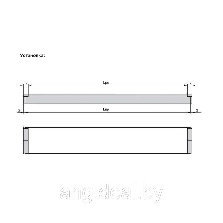 Профиль 0728 для LED подсветки накладной, L=2000 мм, отделка алюминий - фото 3 - id-p208651952