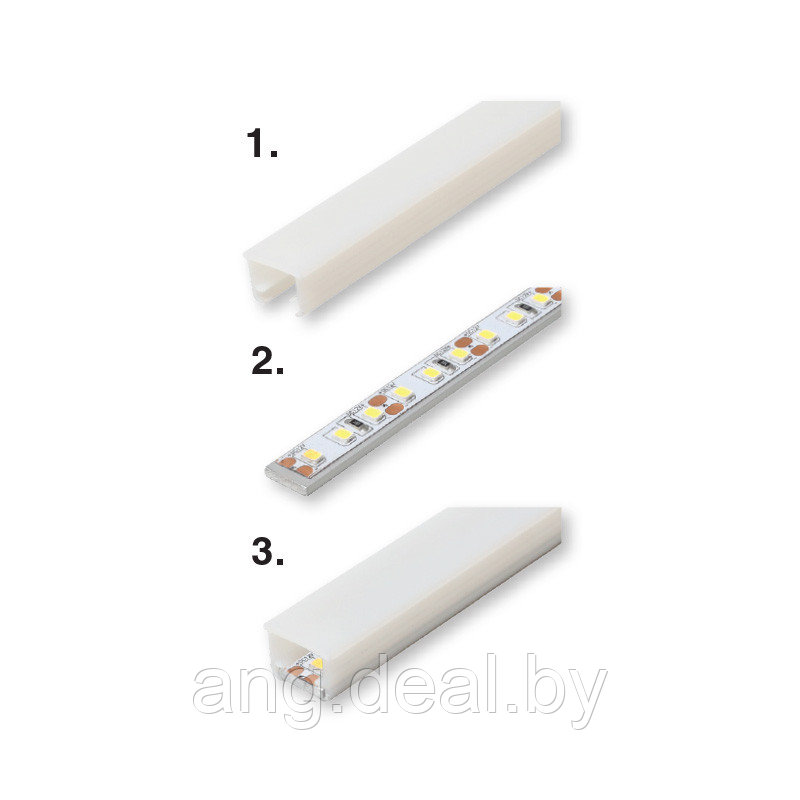 Алюминиевая пластина для LED ленты 0210, L=3000 мм, отделка алюминий (анодировка) - фото 3 - id-p208654903