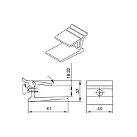 Крепление для полки 18-22мм, отделка алюминий