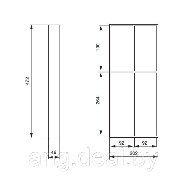 Scandi lite Емкость для столовых приборов 202х472, отделка под дуб - фото 2 - id-p208654930