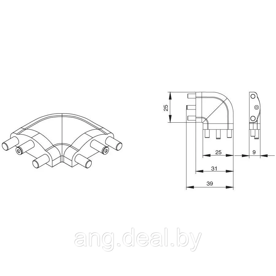 Коннектор угловой 90", для Led Linear Touch, Led Linear, отделка под алюминий - фото 2 - id-p208651028