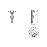Ножка декоративная Риза, h.250, отделка белый бархат (матовый), фото 2
