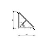 Бортик треугольный L=4000, под шлифованный алюминий, фото 2