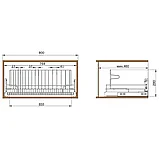 Сетка для посуды 1-уровневая в нижнюю базу 800 выдвижная, с доводчиком, отделка хром, фото 2