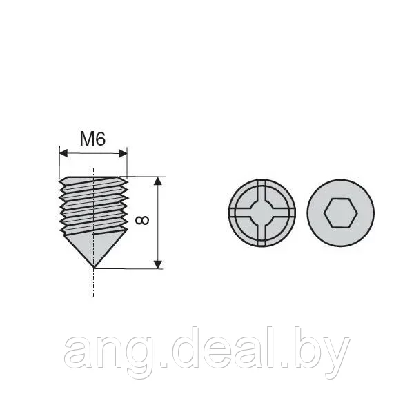 Винт стяжки фасада М6 под отвертку (за 100 штук) - фото 2 - id-p208650161