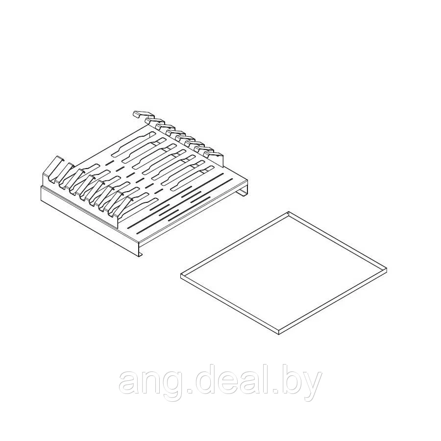 Сетка для посуды в нижнюю базу 600 вкладная в ящик, отделка орион серый - фото 1 - id-p208652144