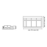 Система хранения в базу 900 (2 ведра + 2 контейнера), отделка белая, фото 3