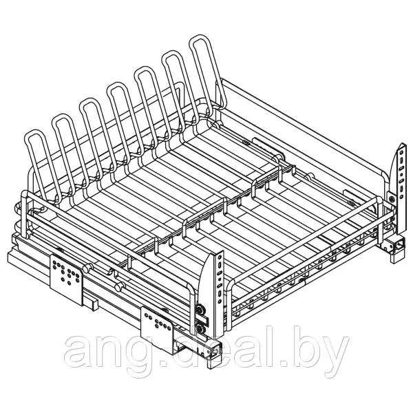 Ellite Сетка для посуды 1-уровневая в нижнюю базу 450 выдвижная, с доводчиком, отделка орион серый
