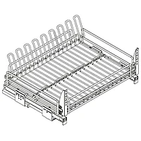 Ellite Сетка для посуды 1-уровневая в нижнюю базу 600 выдвижная, с доводчиком, отделка орион серый