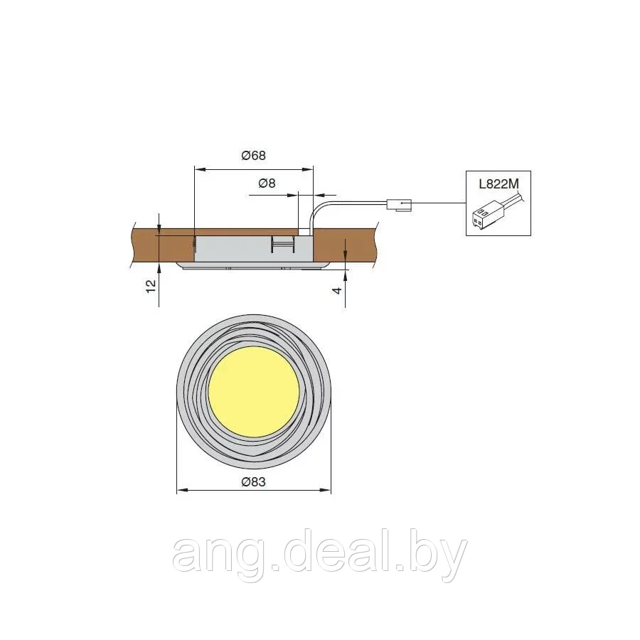 Светильник LED Hypnose, 3W/12V, 3000K, отделка коричневая - фото 2 - id-p208651301