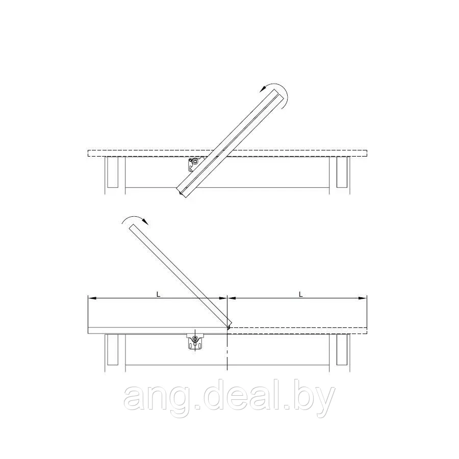 Механизм для вставки стола 500 мм, отделка цинк/серая - фото 5 - id-p208651321