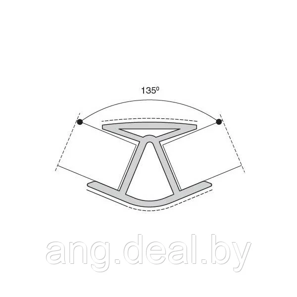 2453 Угол 135" для цоколя ПВХ, L=660, декапе - фото 2 - id-p208650407
