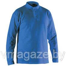 Рубашка Поло с длинным рукавом(цвет васильковый) - фото 1 - id-p208661086