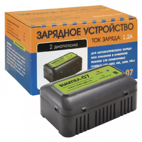 Зарядное устройство ВЫМПЕЛ 07 для гелевых и кислотных аккумуляторных батарей - фото 1 - id-p208661335