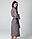 Хлопковый вафельный женский халат (100% хлопок). Серый, фото 2
