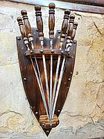 Щит-панно декоративный деревянный "Рыцарский №15" с 7 шампурами В750мм*Ш450мм