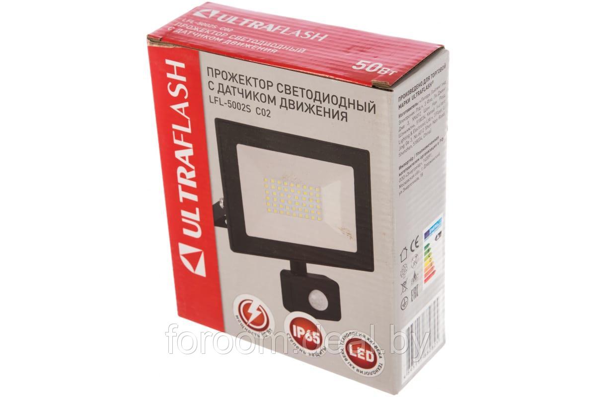 Прожектор LED Ultraflash LFL-5002S C02 черный (с датчиком, 50 Вт, 230В, 6500К) - фото 5 - id-p208661407