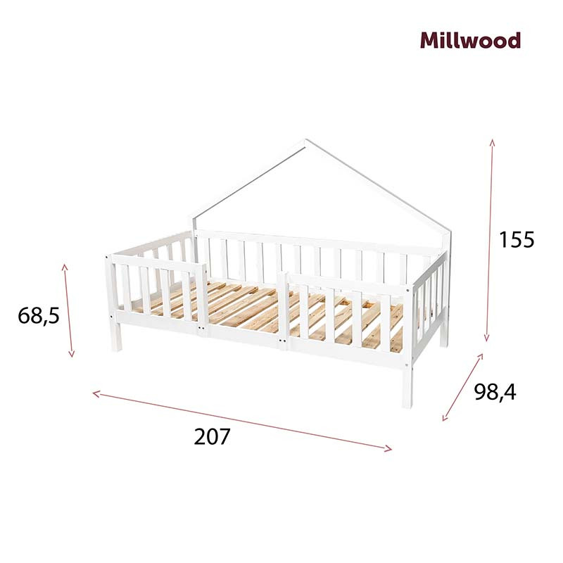 Millwood Кровать-домик Sweet Dreams 2110 (1600х900) Cосна белая - фото 9 - id-p208666034