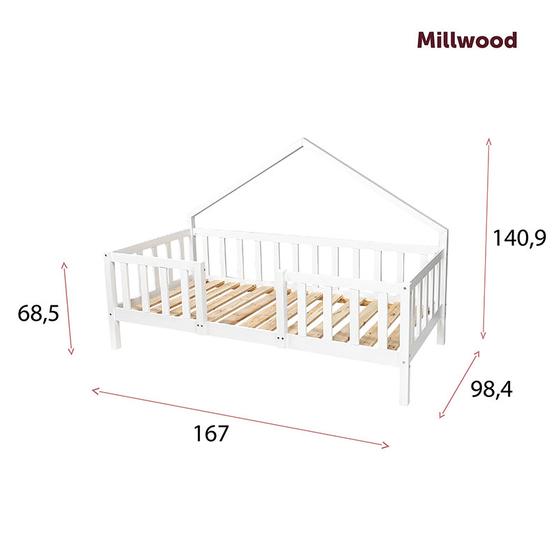 Millwood Детская кровать-домик Sweet Dreams 2110 (2000х900) Сосна белая - фото 8 - id-p208666036