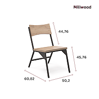 Millwood Стул Ингер, ЛДСП Дуб табачный крафт / Металлокаркас Белый