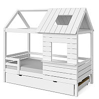 Millwood Детская кровать-домик Roxy, Сосна белая, с выкатным ящиком