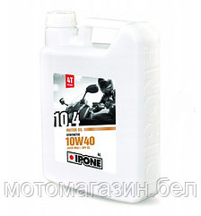 Масло IPONE 10.4 10W40 моторное, Synthetic для четырехтактных двигателей мотоциклов, 4 литр