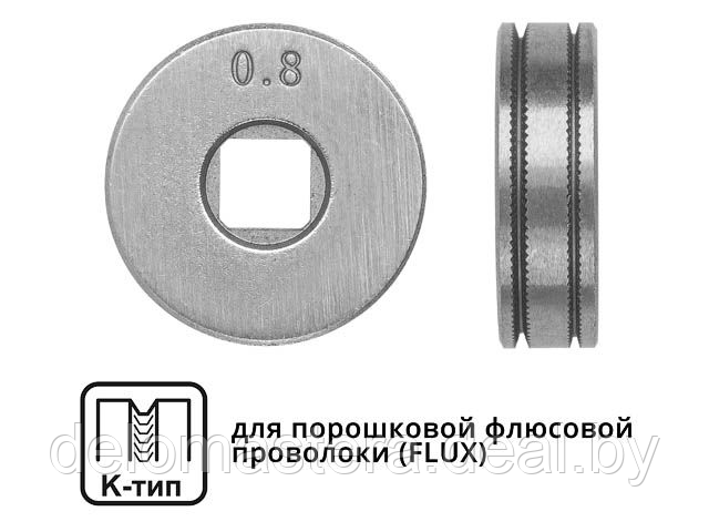 Ролик подающий ф 25/7 мм, шир. 7,5 мм, проволока ф 0,8-1,0 мм (K-тип) (для флюсовой (FLUX) проволоки) - фото 1 - id-p208668888