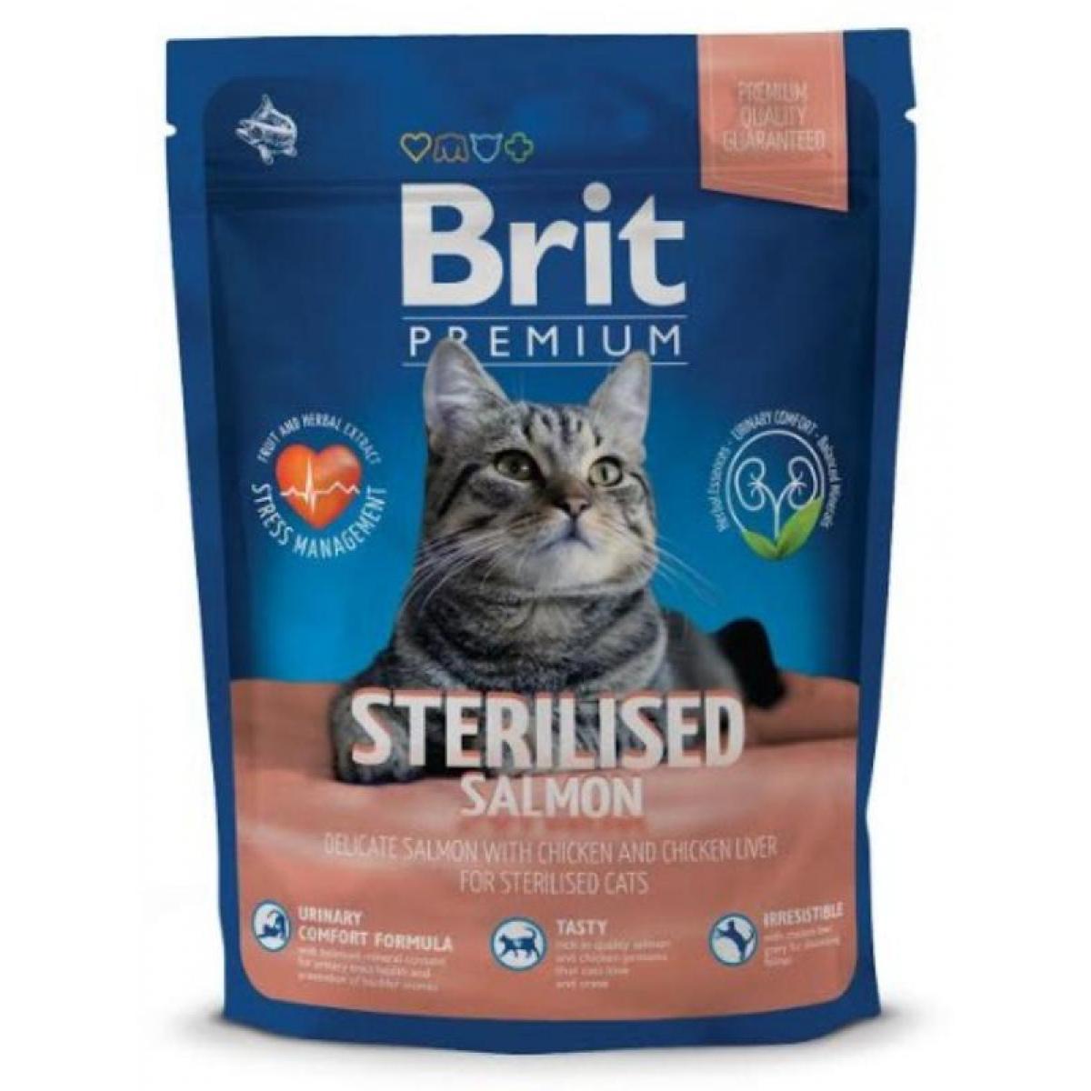 Brit Premium Sterilised Cat (Лосось), 2 кг - фото 1 - id-p208675662