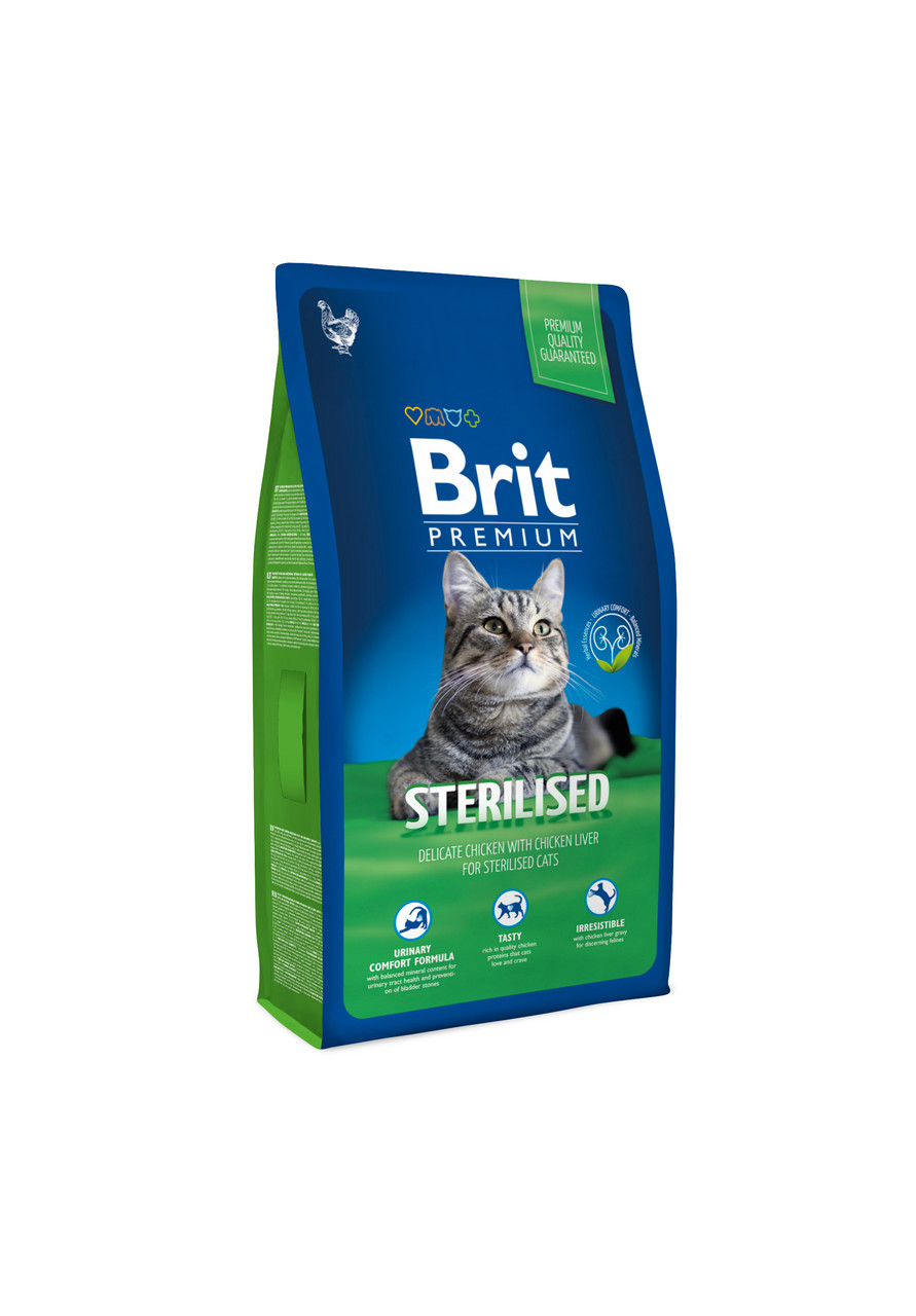 Brit Premium Sterilised Cat (Курица), 8 кг - фото 1 - id-p208675667