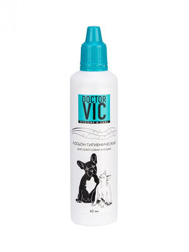Doctor VIC Лосьон гигиенический для ушей собак и кошек, 60 мл - фото 1 - id-p208674750