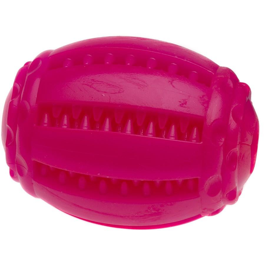 Игрушка для собак COMFY DENTAL мятный мяч для рэгби розовый для лакомств плавающий с ароматом мяты - фото 1 - id-p208675748