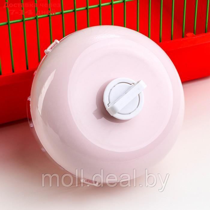 Колесо для грызунов тихое с металлическим стержнем, 14 см, розовое - фото 2 - id-p208641215