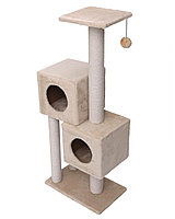 Cat House Игровой комплекс "Двойной домик" бежевый (хлопок), 127 см