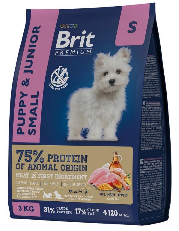 Brit Premium Junior Puppy and Junior Small для собак, 3 кг - фото 1 - id-p208679763