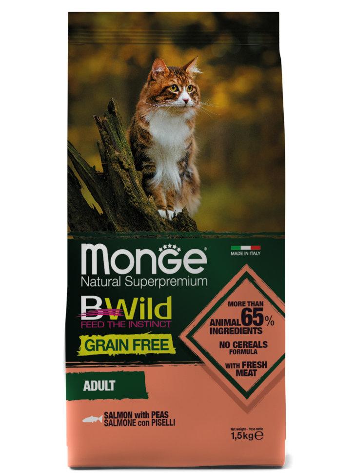 Monge Bwild Grain Free Adult cat (лосось), 1,5 кг - фото 2 - id-p208678771