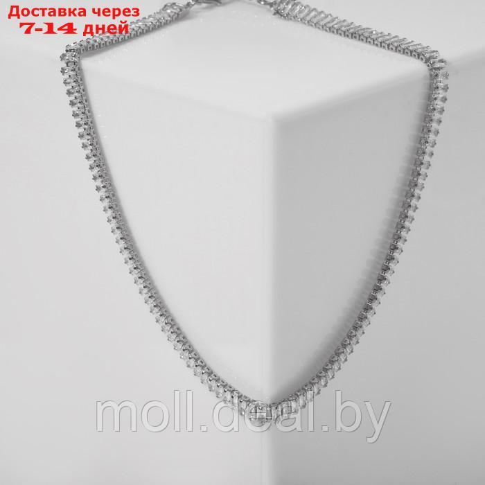 Колье "Драгоценность" прямоугольники узкие, цвет белый в серебре - фото 2 - id-p208641997